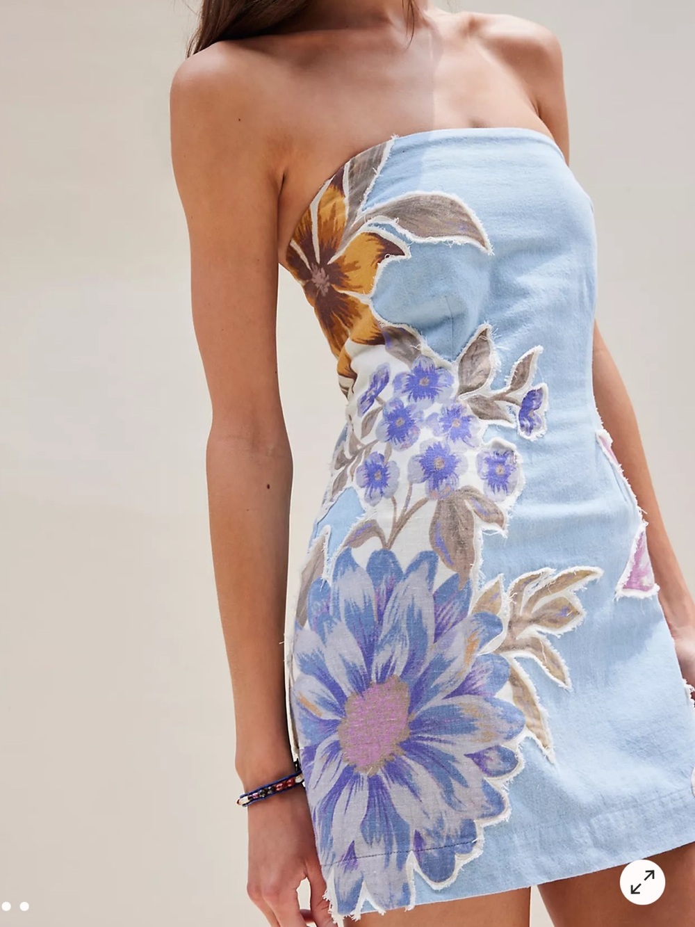 Free People Flower Patch Denim Dress - NWT!!